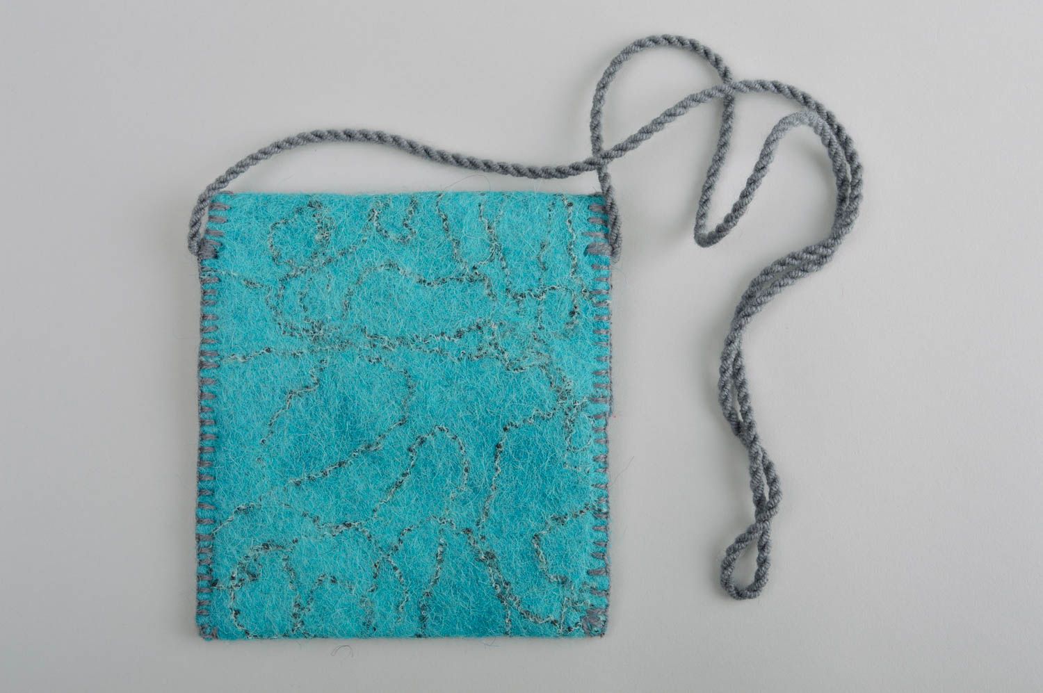 Handmade Handtasche Filz Accessoire für Frauen Geschenk für Frauen gefilzt blau foto 3