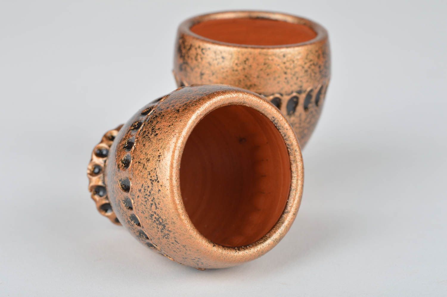 Vasos de chupito hechos a mano de cerámica vajilla moderna regalo original foto 2