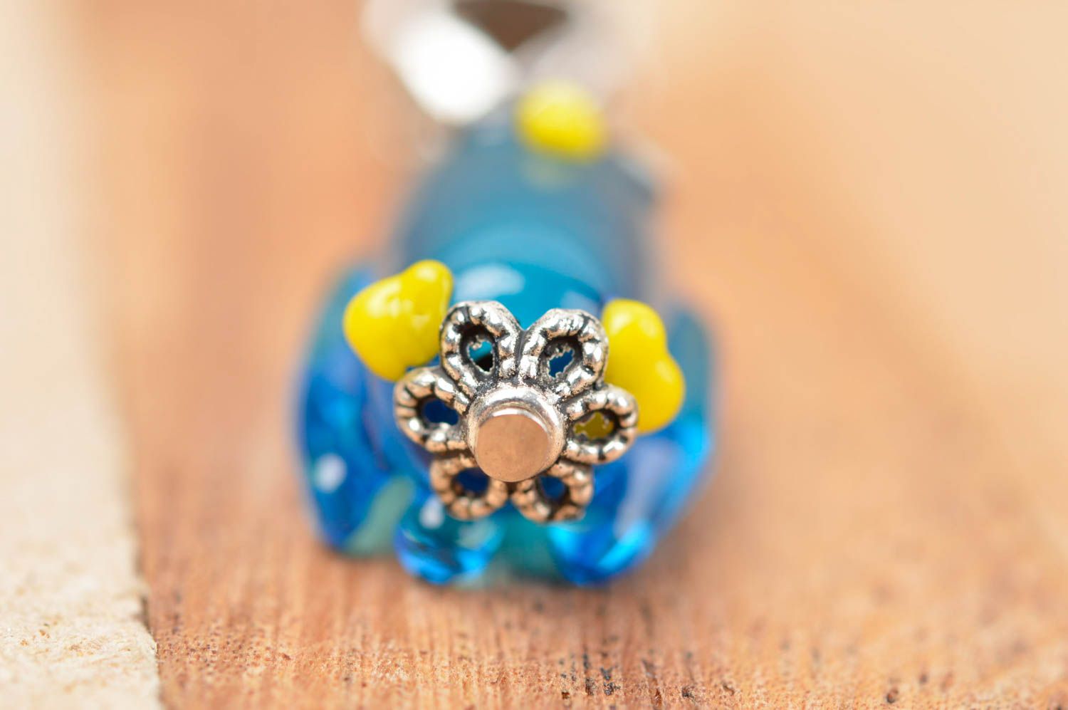 Handmade elegant glass pendant stylish unusual pendant female jewelry photo 4