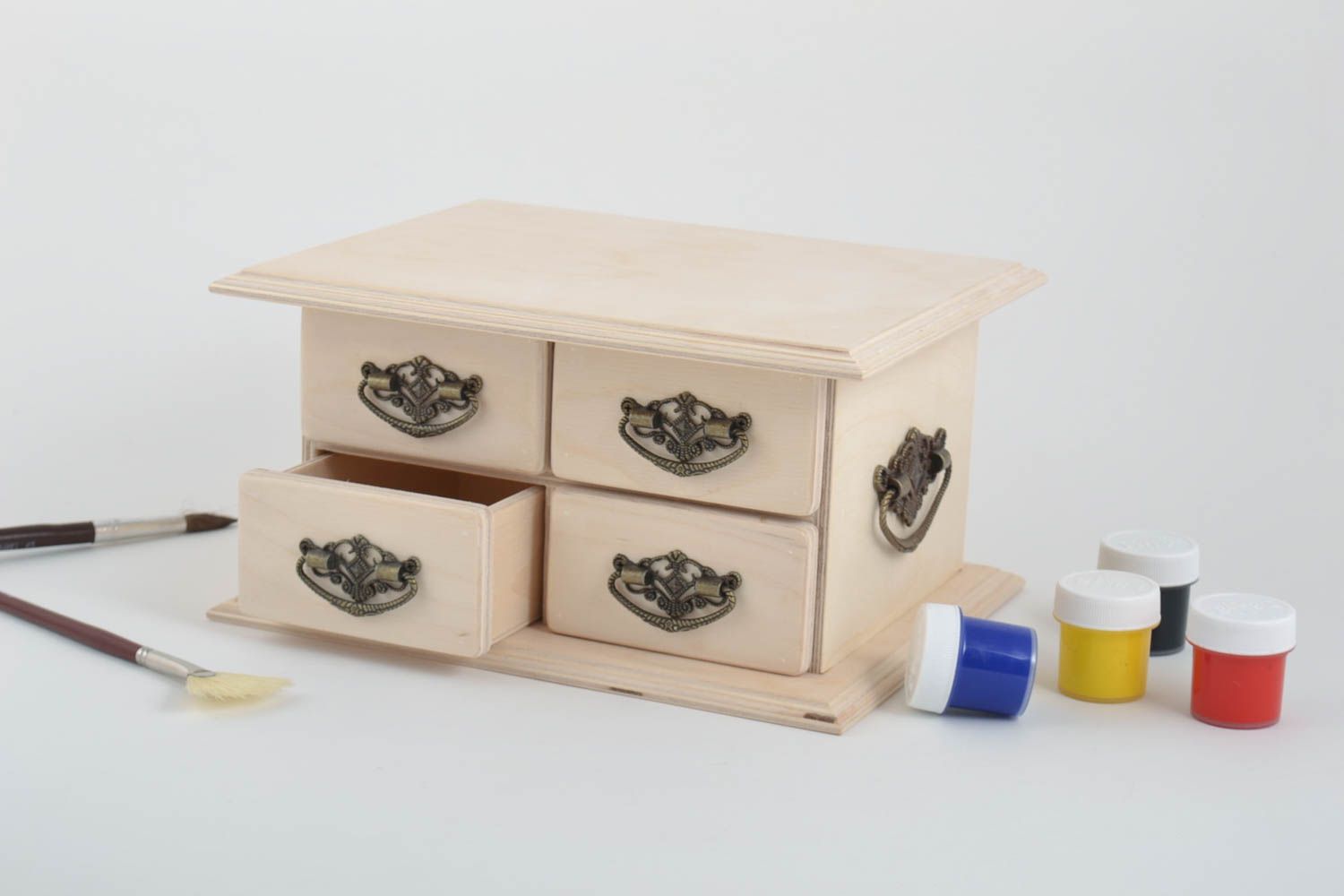Handmade Mini Kommode Holz Holzartikel zum Bemalen Minikommode Holz exklusiv foto 1