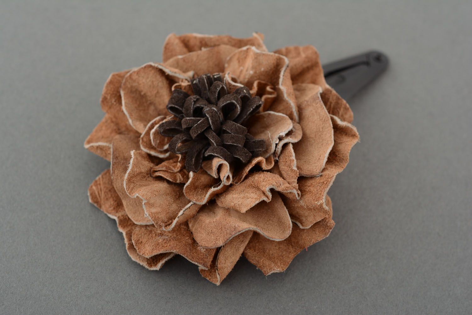 Leather hairpin flower photo 2