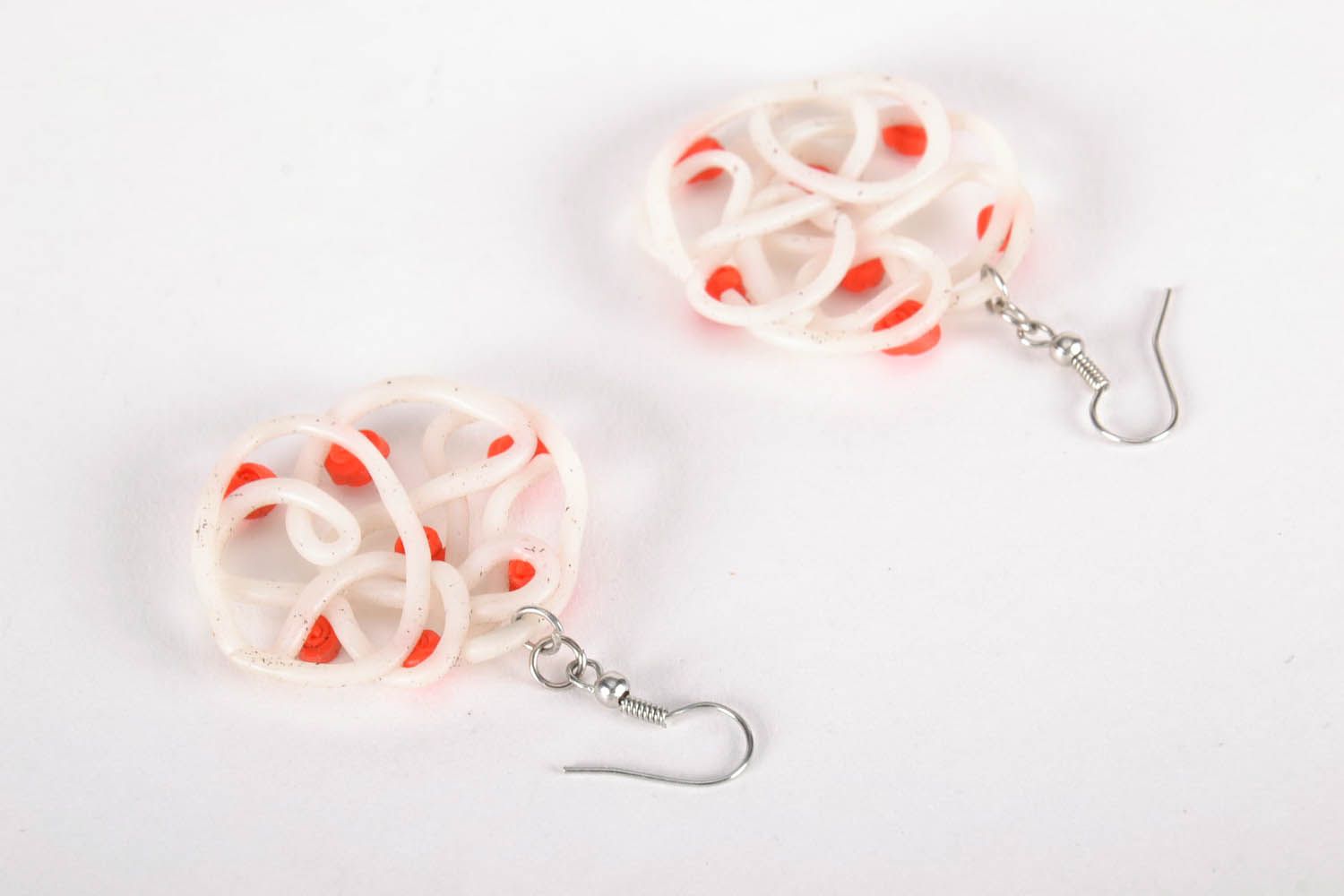 Round polymer clay earrings photo 2