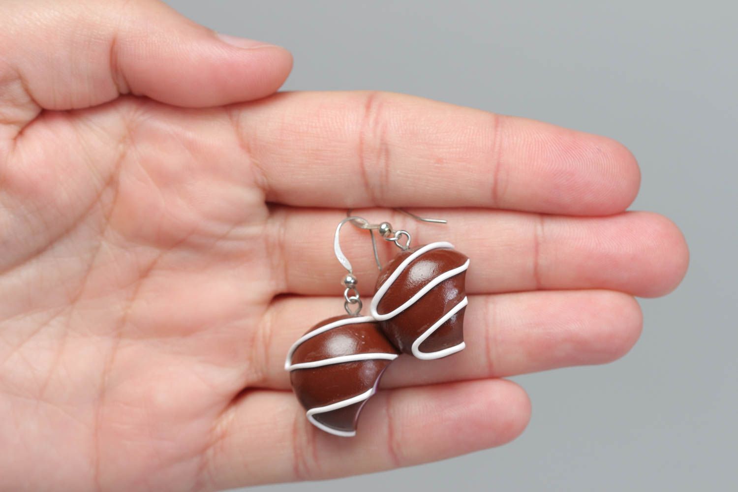 Unusual handmade plastic dangle earrings for gift designer jewelry for women  photo 5