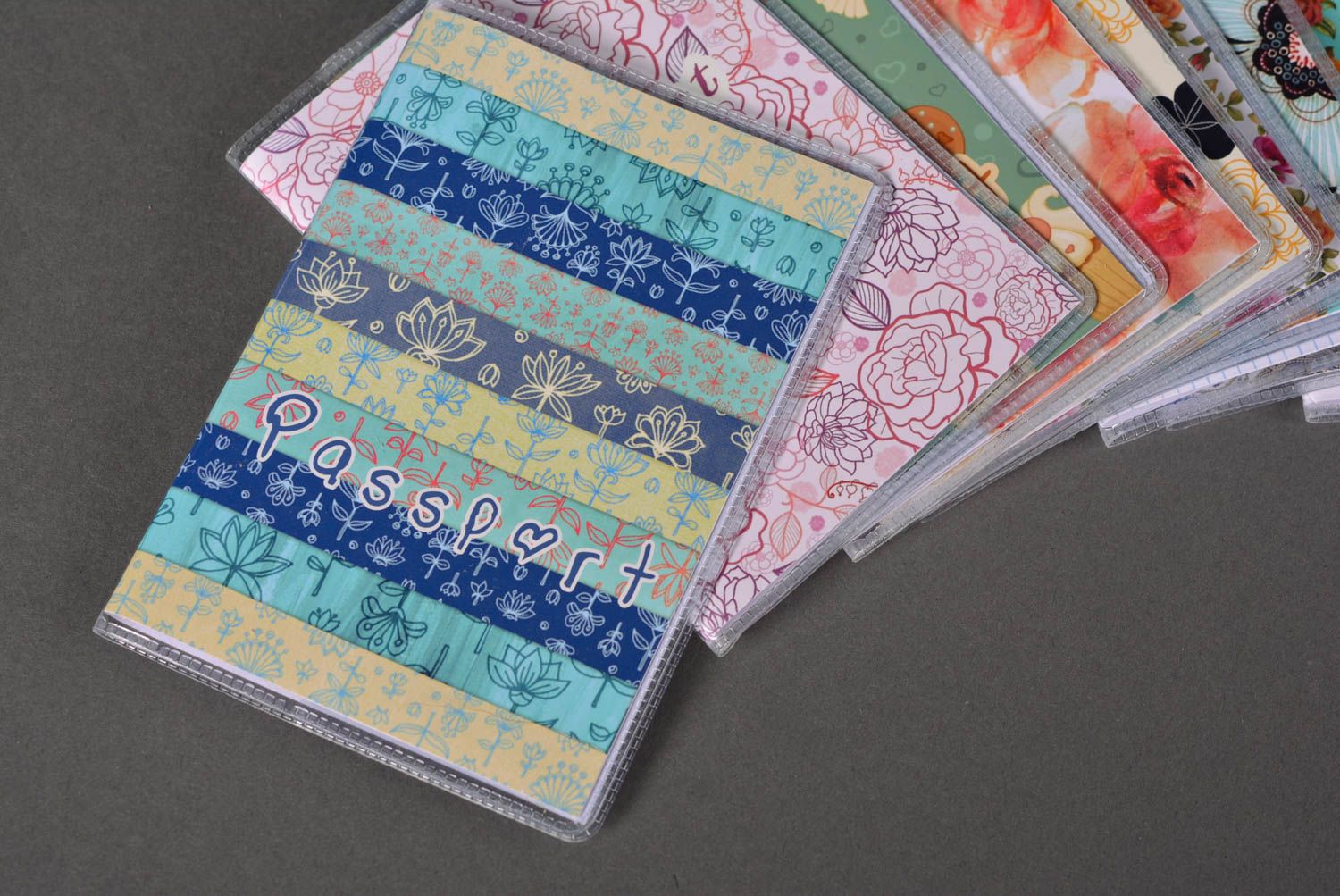 Ausweis Schutzhülle handmade Pass Schutzhülle Reisepass Umschlag gestreift foto 1