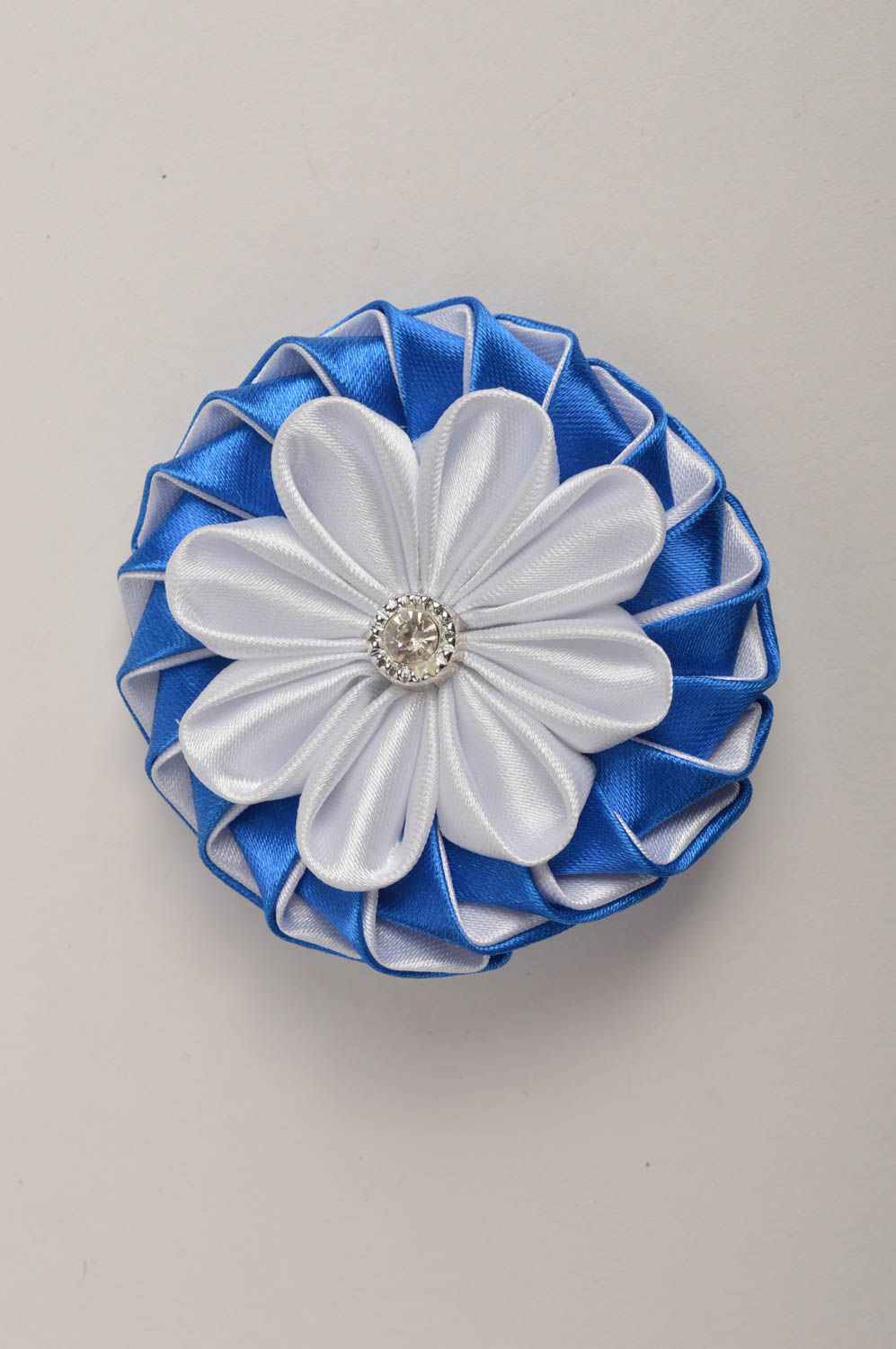 Beautiful handmade textile barrette kanzashi flower hair clip gifts for her photo 3
