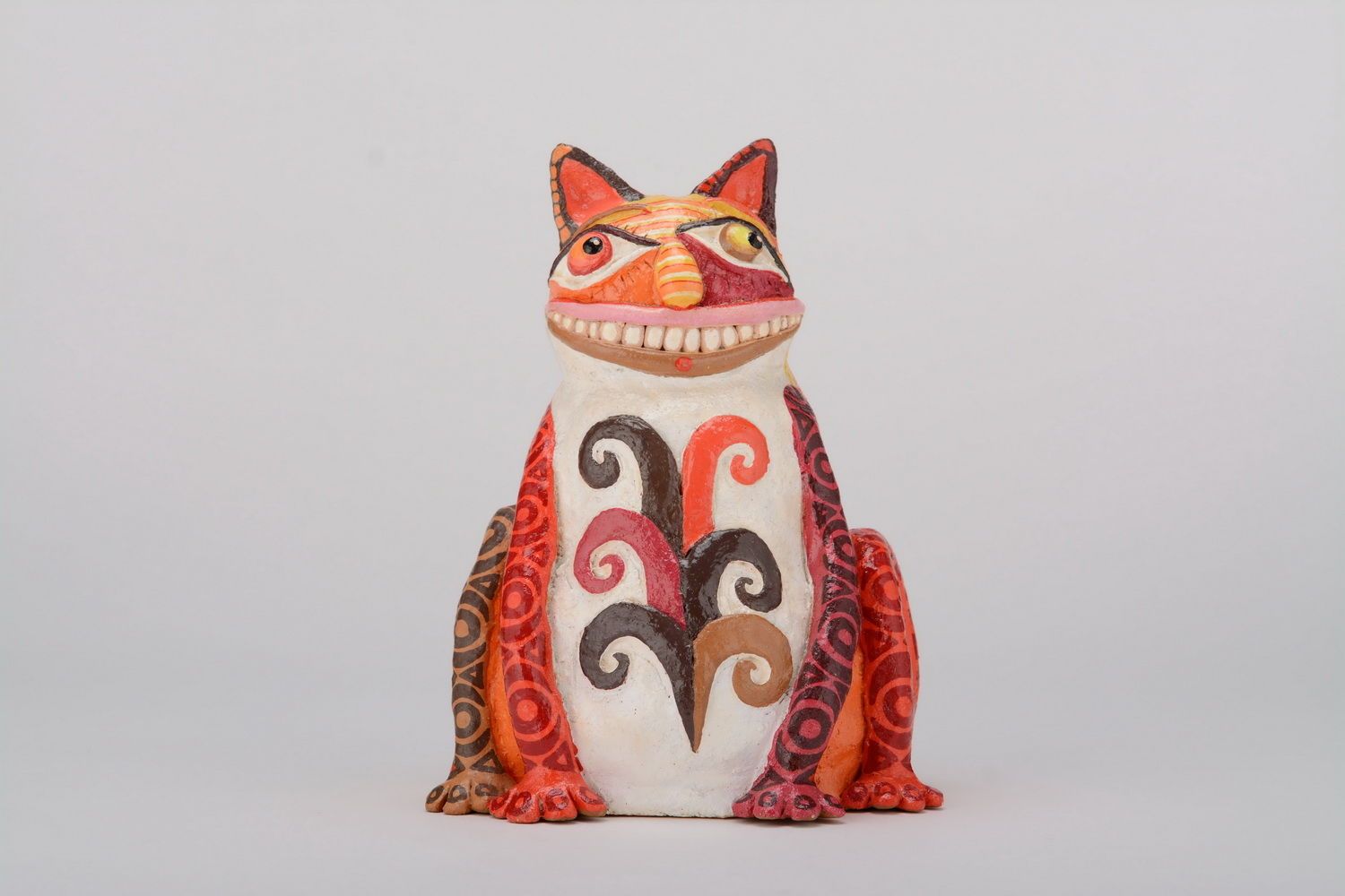 Tirelire céramique artisanale colorée Chat photo 1