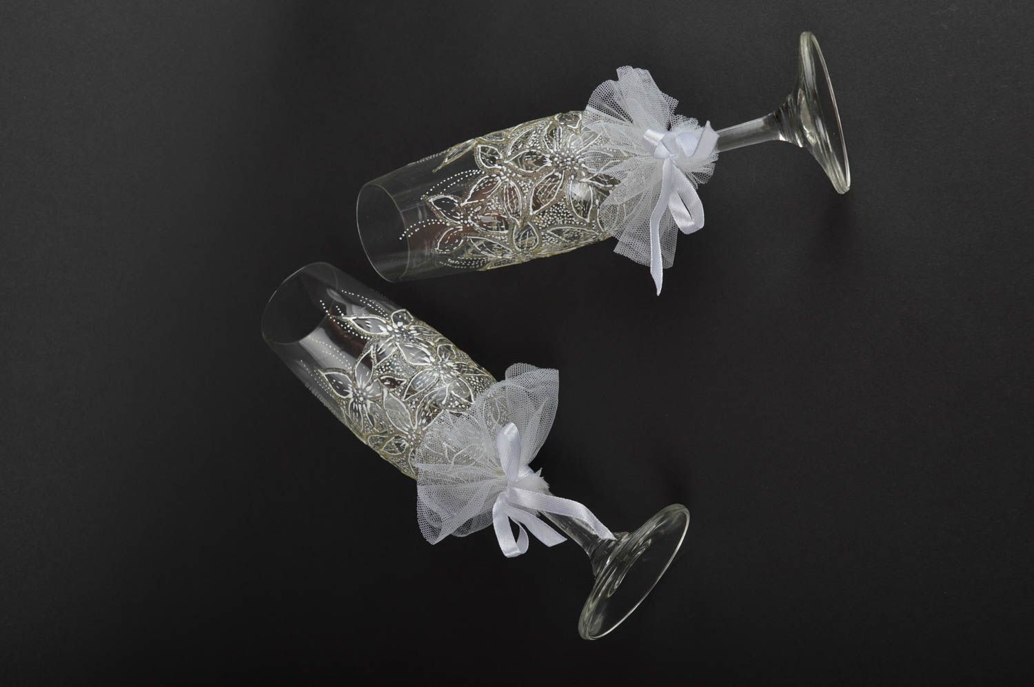 Beautiful handmade accessories unusual wedding glasses lovely cute present photo 5
