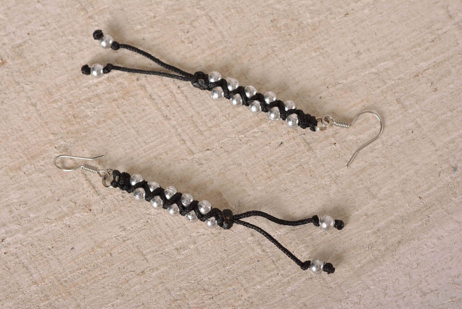 Long earrings handmade earrings with beads macrame earrings macrame jewelry photo 4