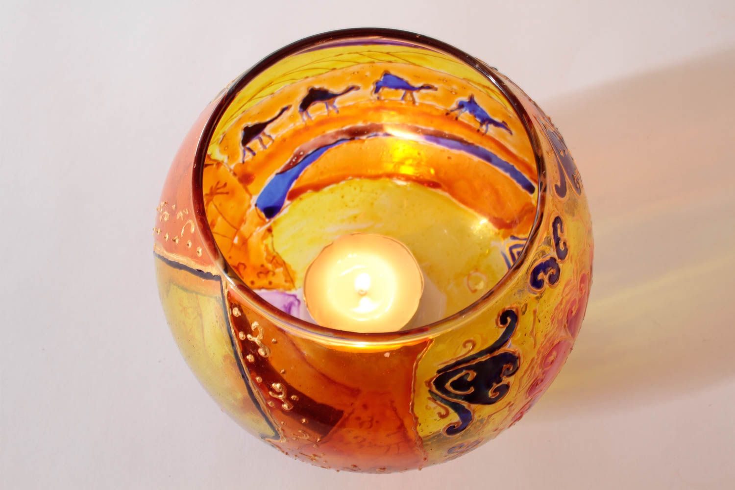 Handmade Teelichthalter Glas Designer Kerzenhalter Deko Ideen Wohnzimmer Deko foto 4