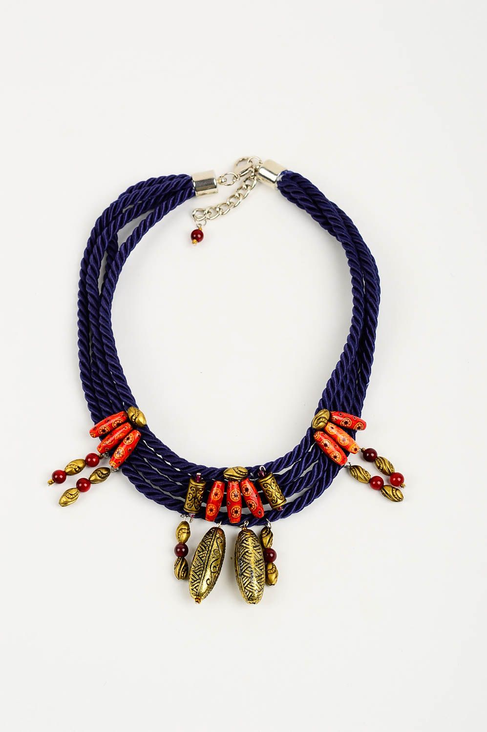 Beautiful handmade beaded necklace womens textile necklace fashion trends photo 2