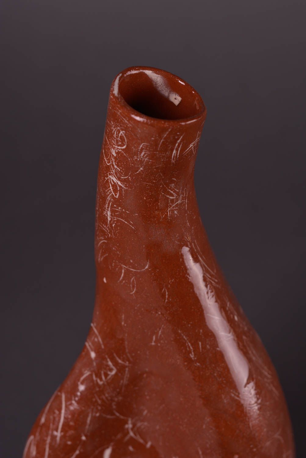 Подарок ручной работы глиняная бутылка необычная керамическая бутылка 700 мл фото 4