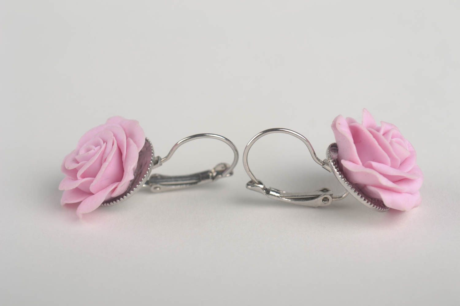Элитная бижутерия модные серьги в виде розовых роз украшения ручной работы фото 4