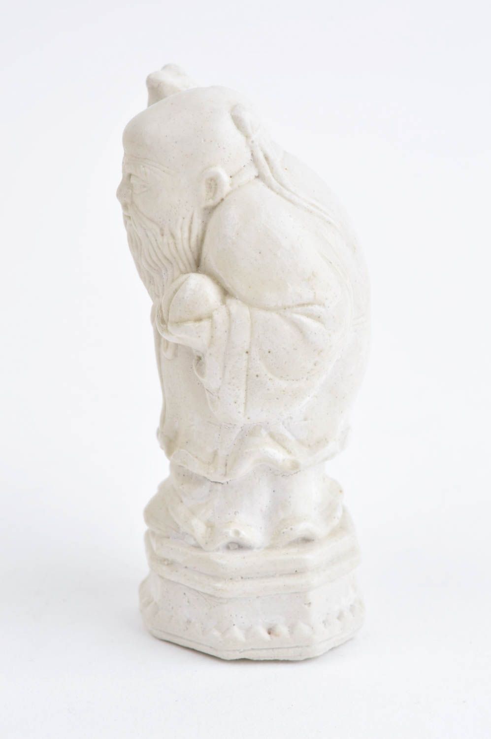 Декор для дома ручной работы гипсовая статуэтка элемент декора Китаец с посохом фото 3