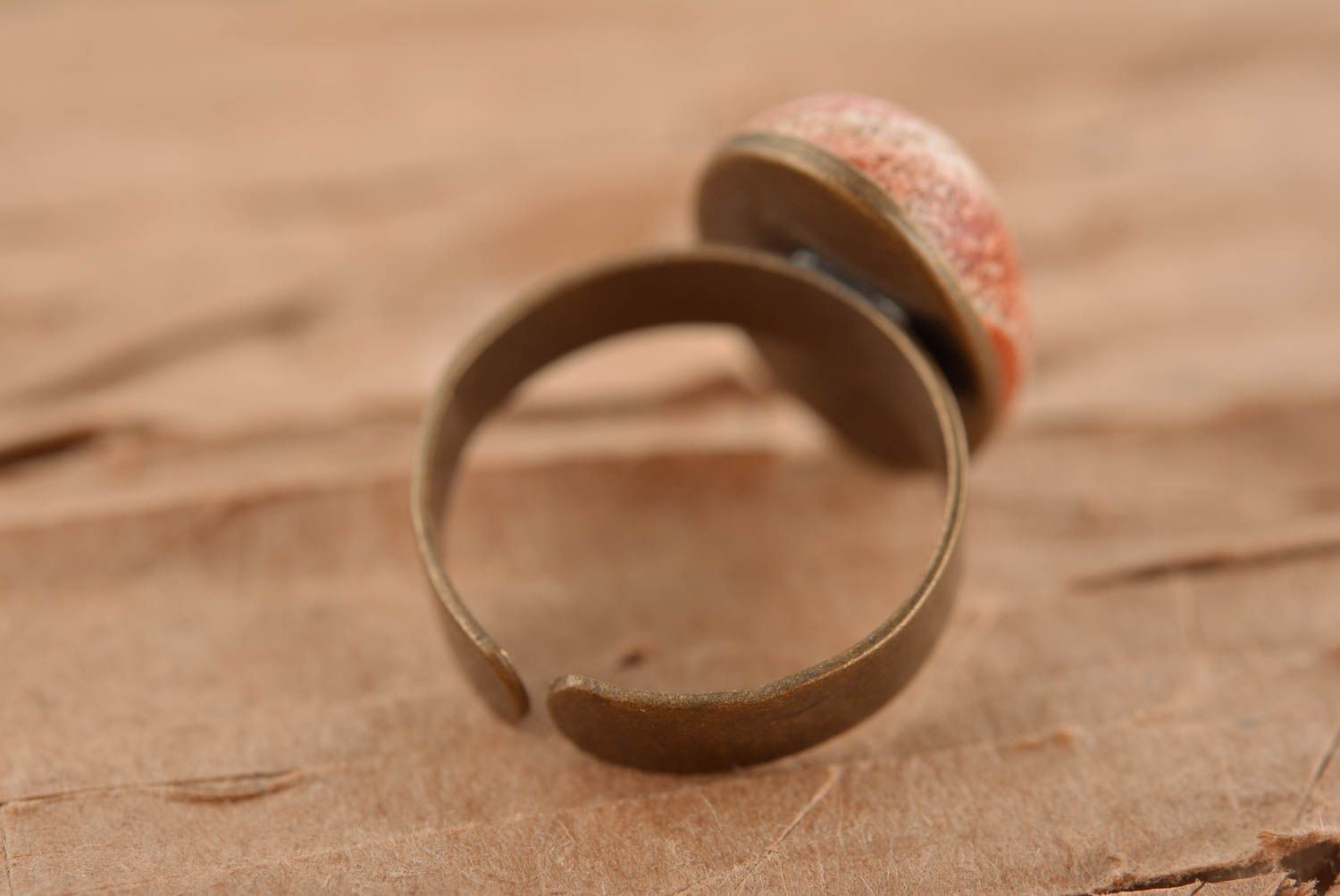 Ring mit Stein handgemacht Geschenk für Mädchen effektvoll Schmuck Ring foto 5