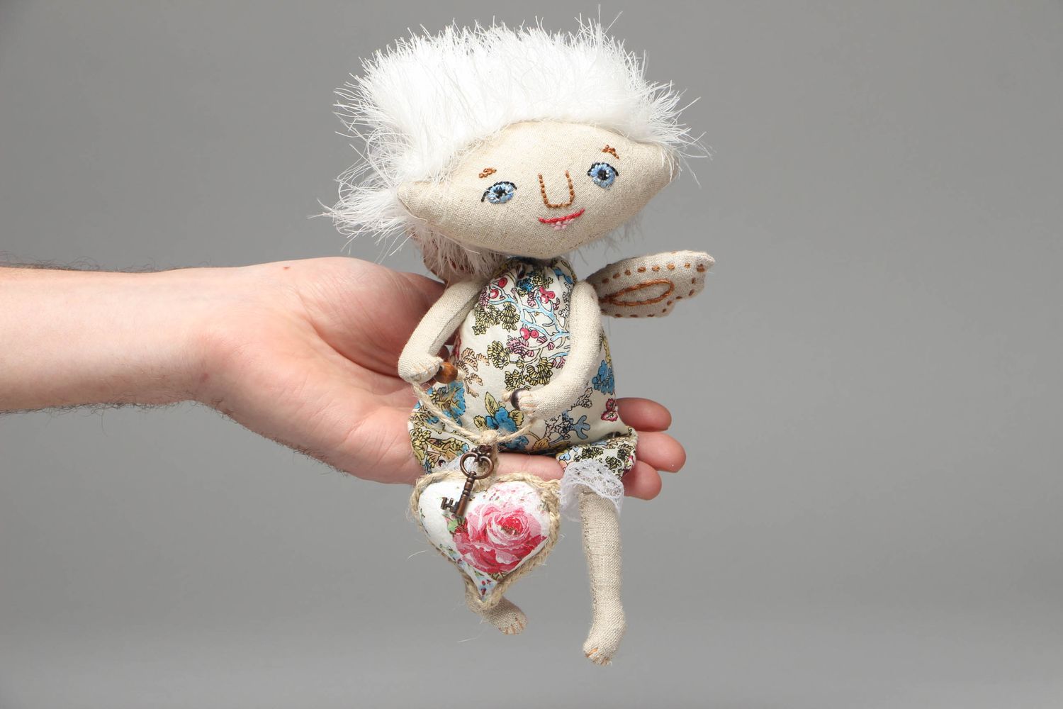 Авторская кукла текстильная для интерьера Ангел  фото 4