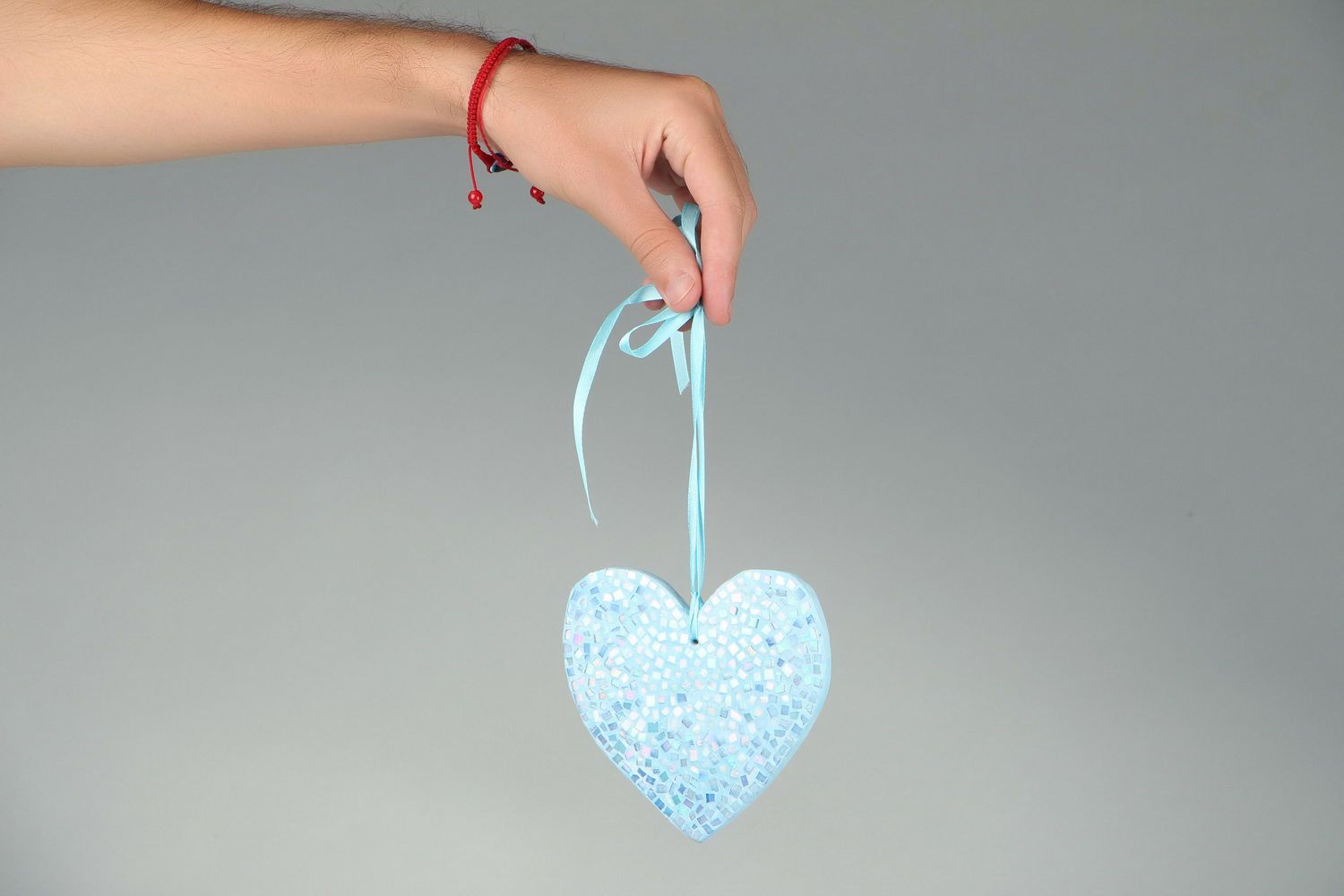 Pingente decorativo Coração azul foto 4