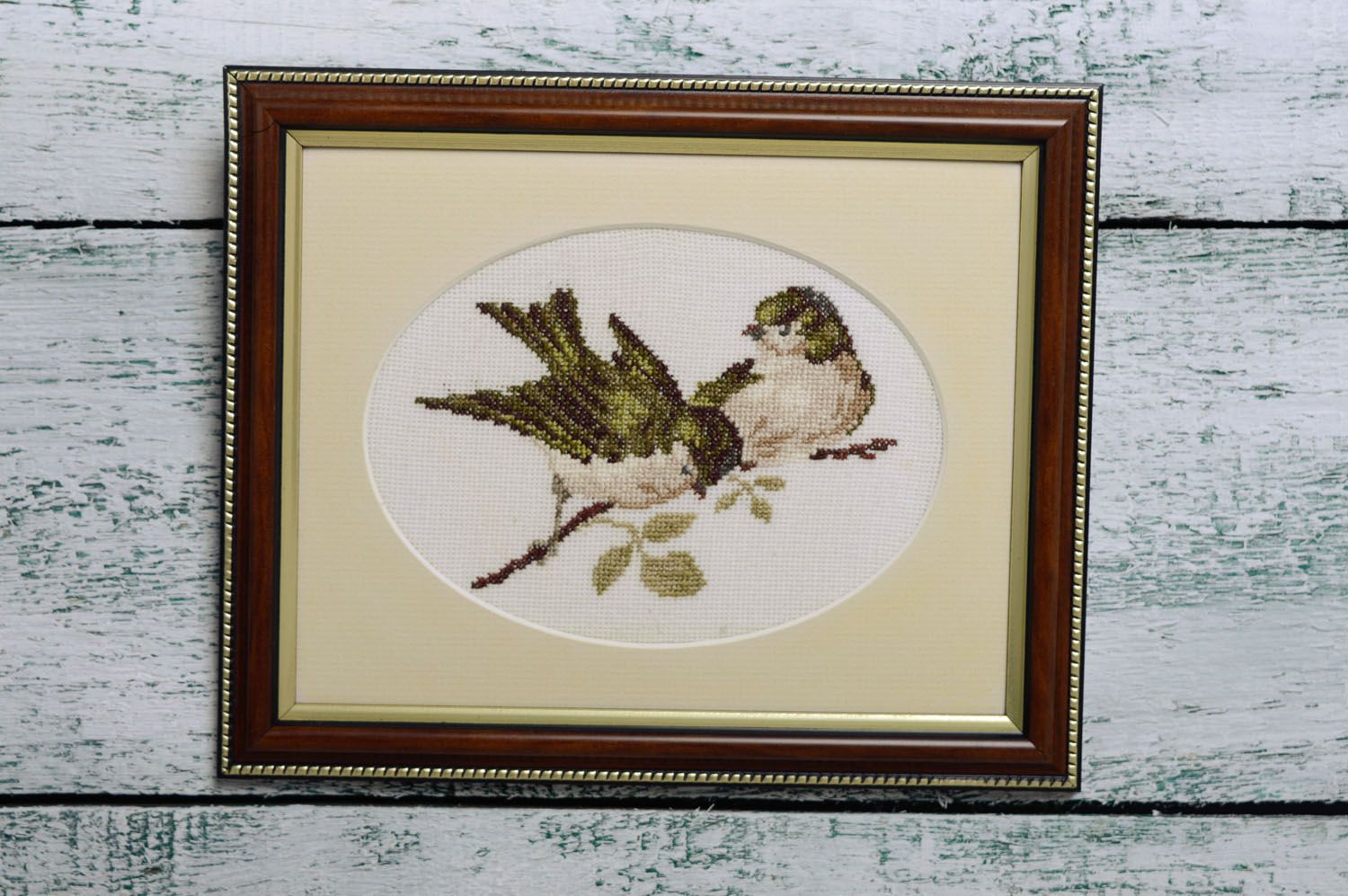 Embroidered picture Sparrows photo 1