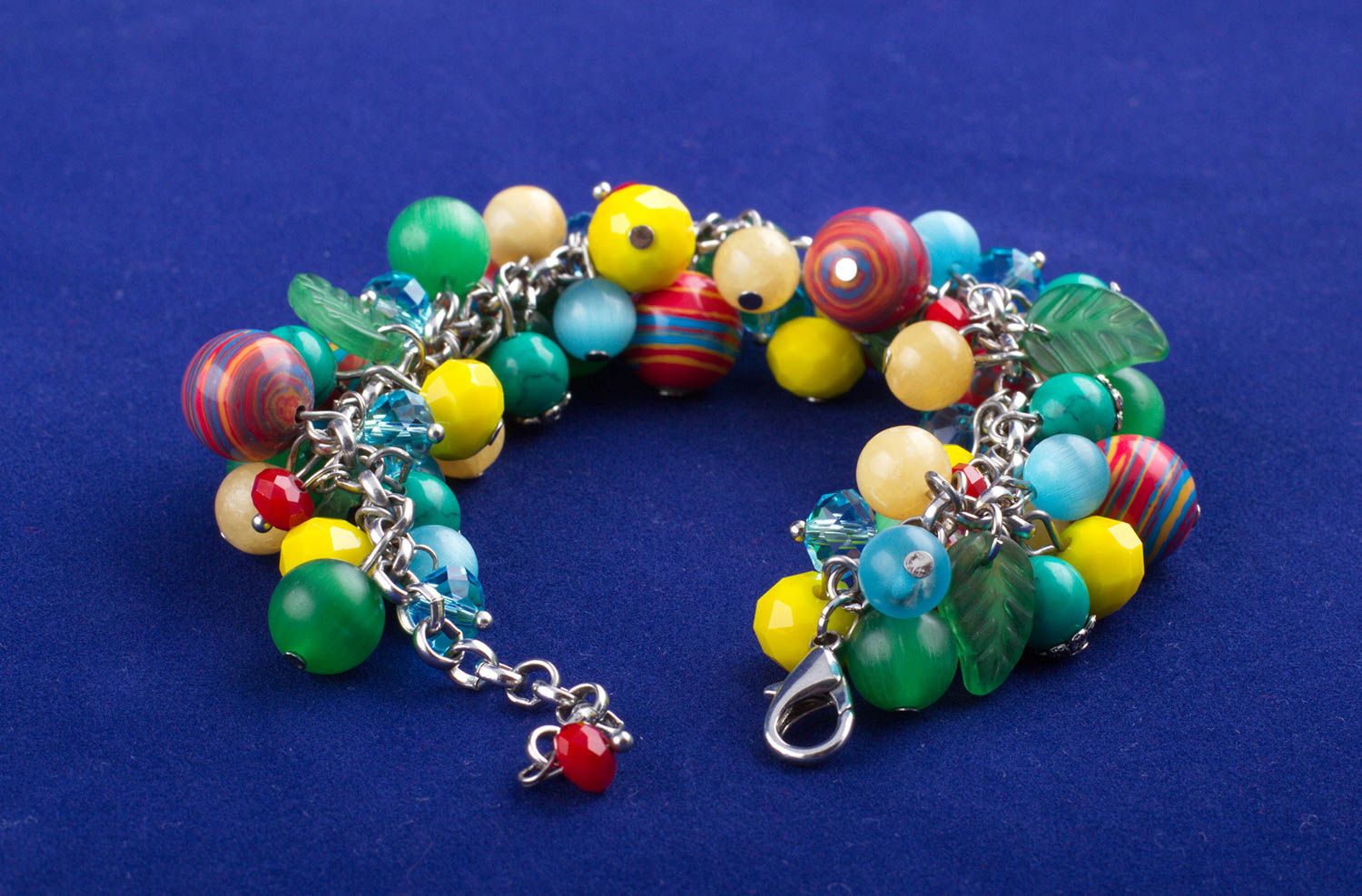 Handmade bright wrist bracelet designer bracelet with natural stone cute jewelry photo 4