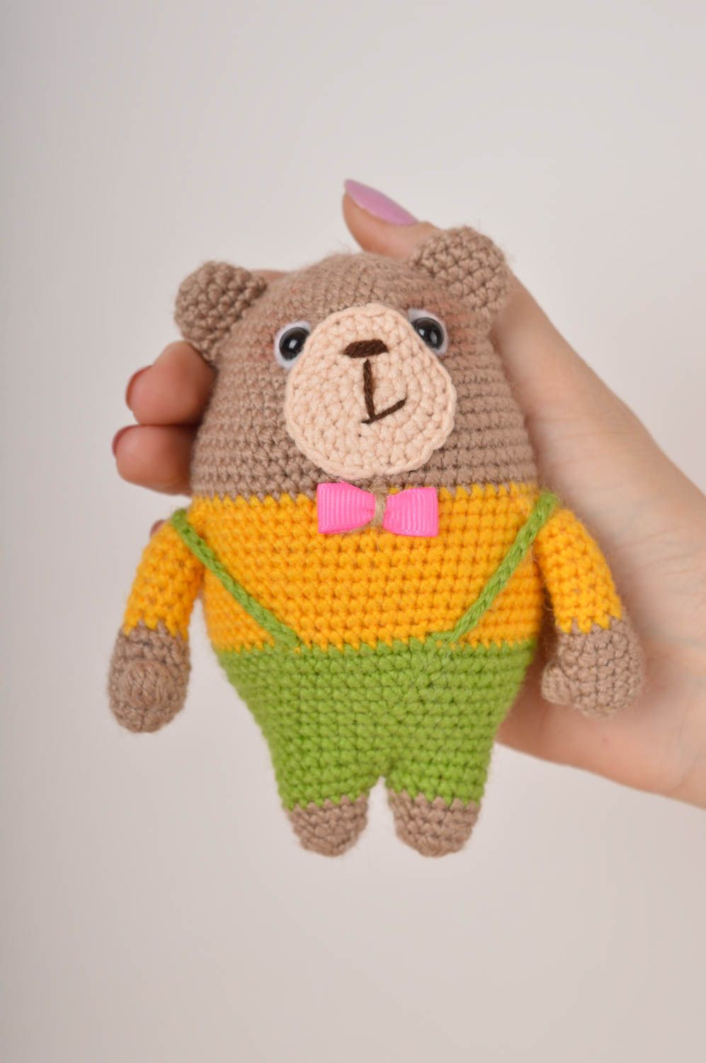 Jouet ours Peluche faite main tricoté en fils acryliques Cadeau pour enfant photo 5