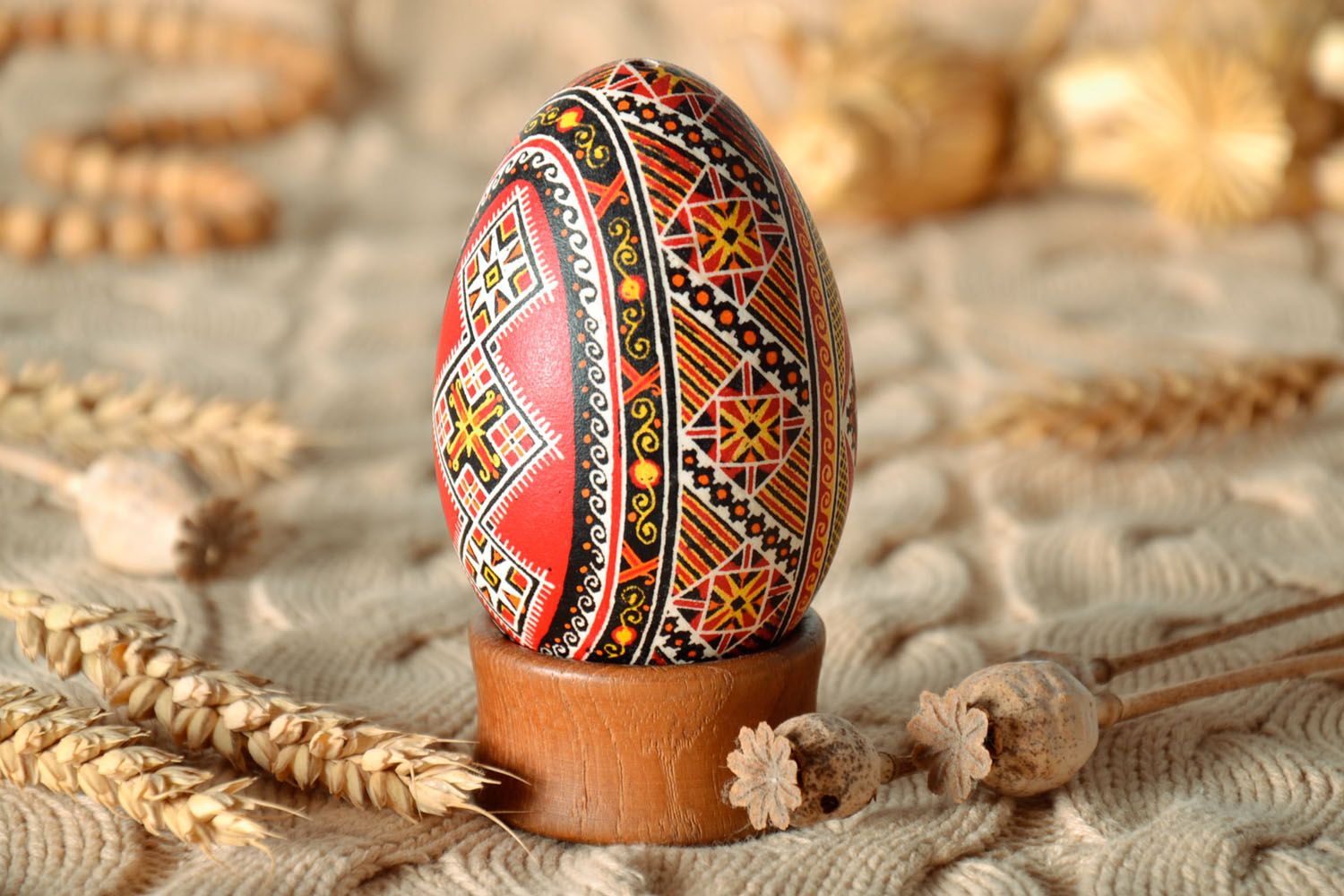 Œuf-écrit décoré Pysanka de Pâques fait main photo 1