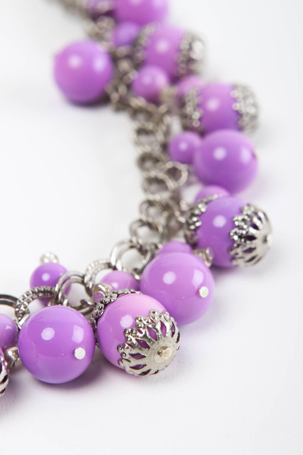 Collar original hecho a mano color lila bisutería artesanal regalo perzonalisado foto 3
