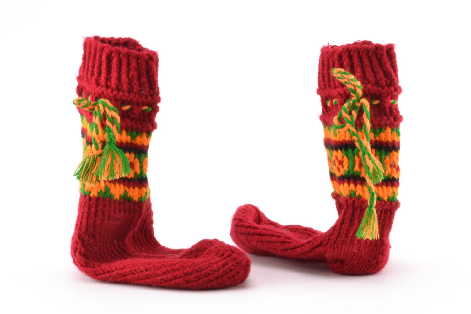 Knitted socks made of natural wool photo 4