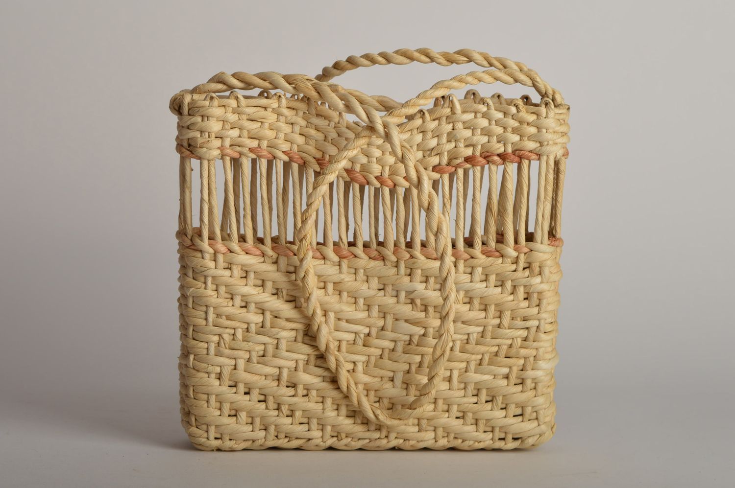 Удобная сумка ручной работы плетеная сумка с ручками плетеная сумка корзина фото 4