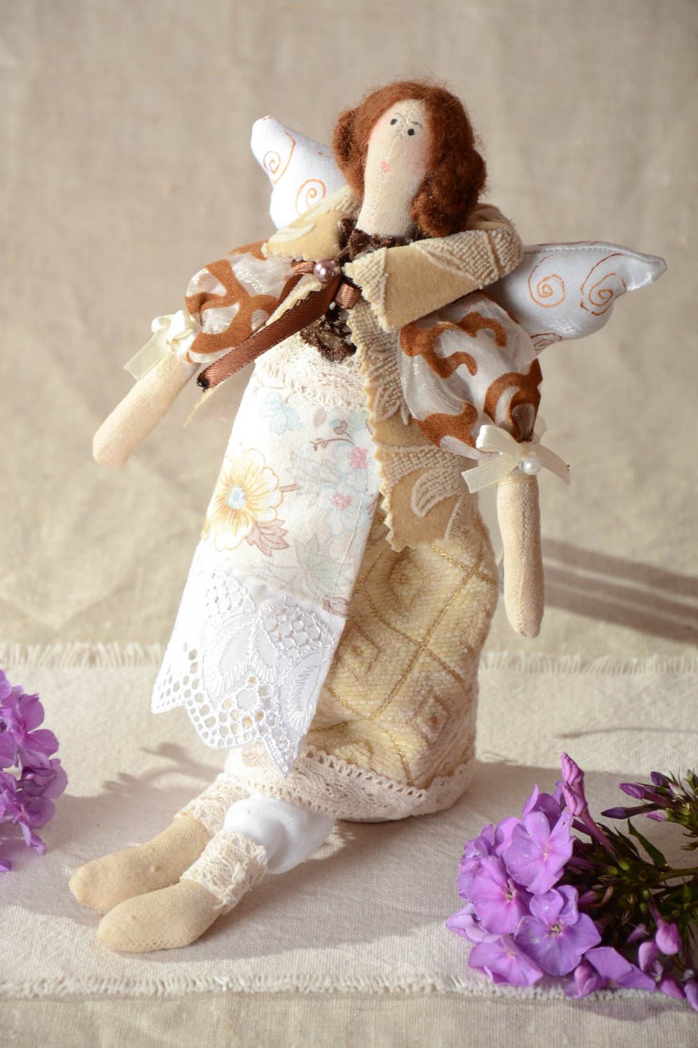 Авторская тканевая кукла ручной работы для интерьера Лавандовое счастье  фото 1