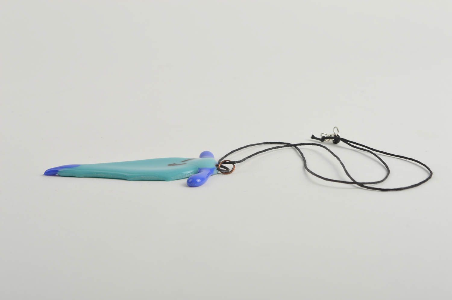 Stylish handmade glass pendant neck pendant on cord accessories for girls photo 5