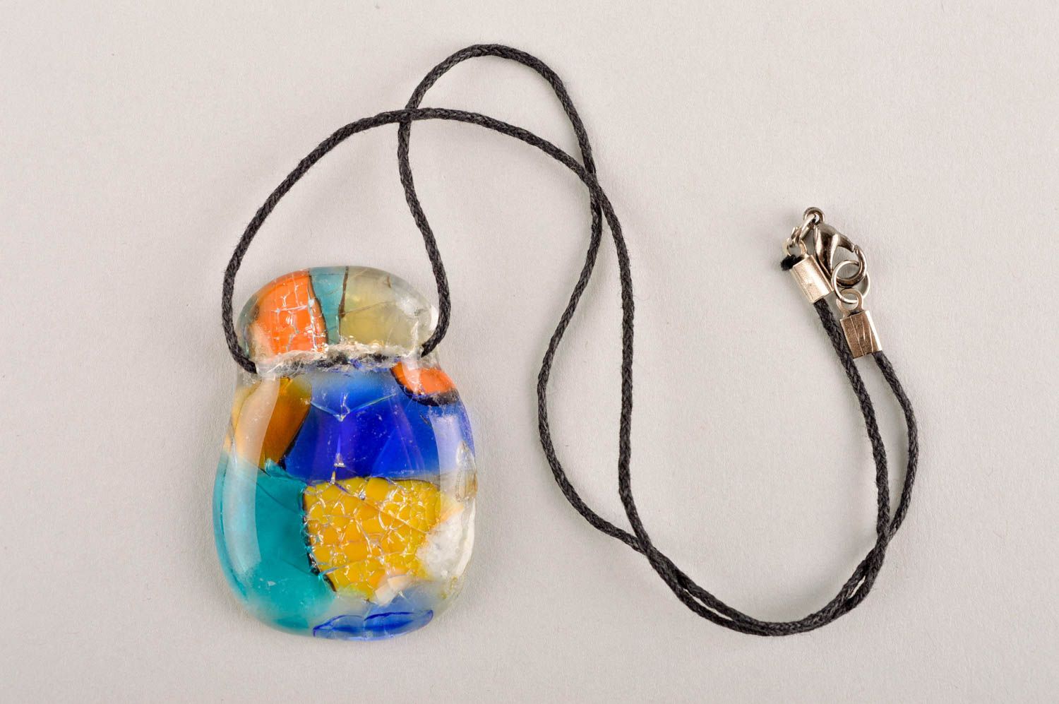Handmade accessory unusual gift for women glass pendant handmade glass jewelry photo 2