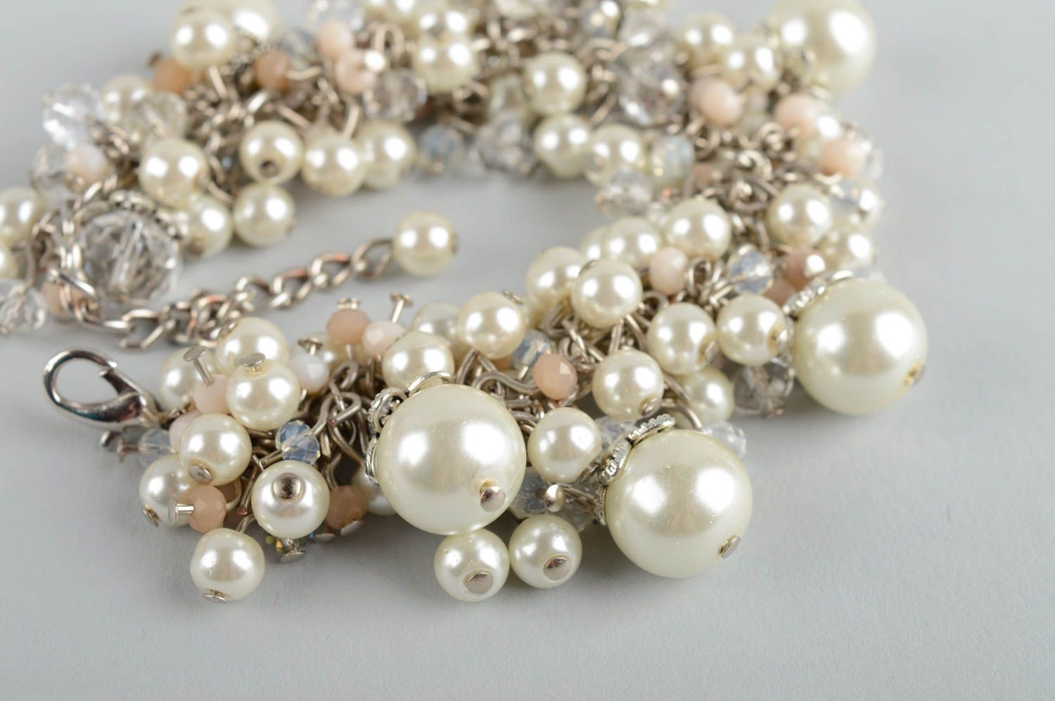 Bracelet en perles artificielles Bijoux fait main Accessoire femme original photo 5