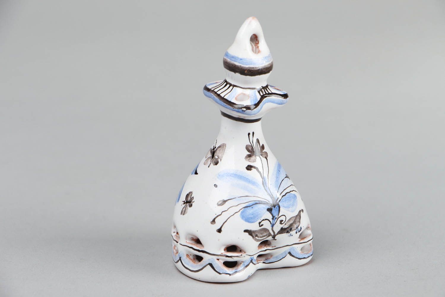 Handmade Glöckchen aus Keramik mit Emaille bemalt Haus Deko  foto 1