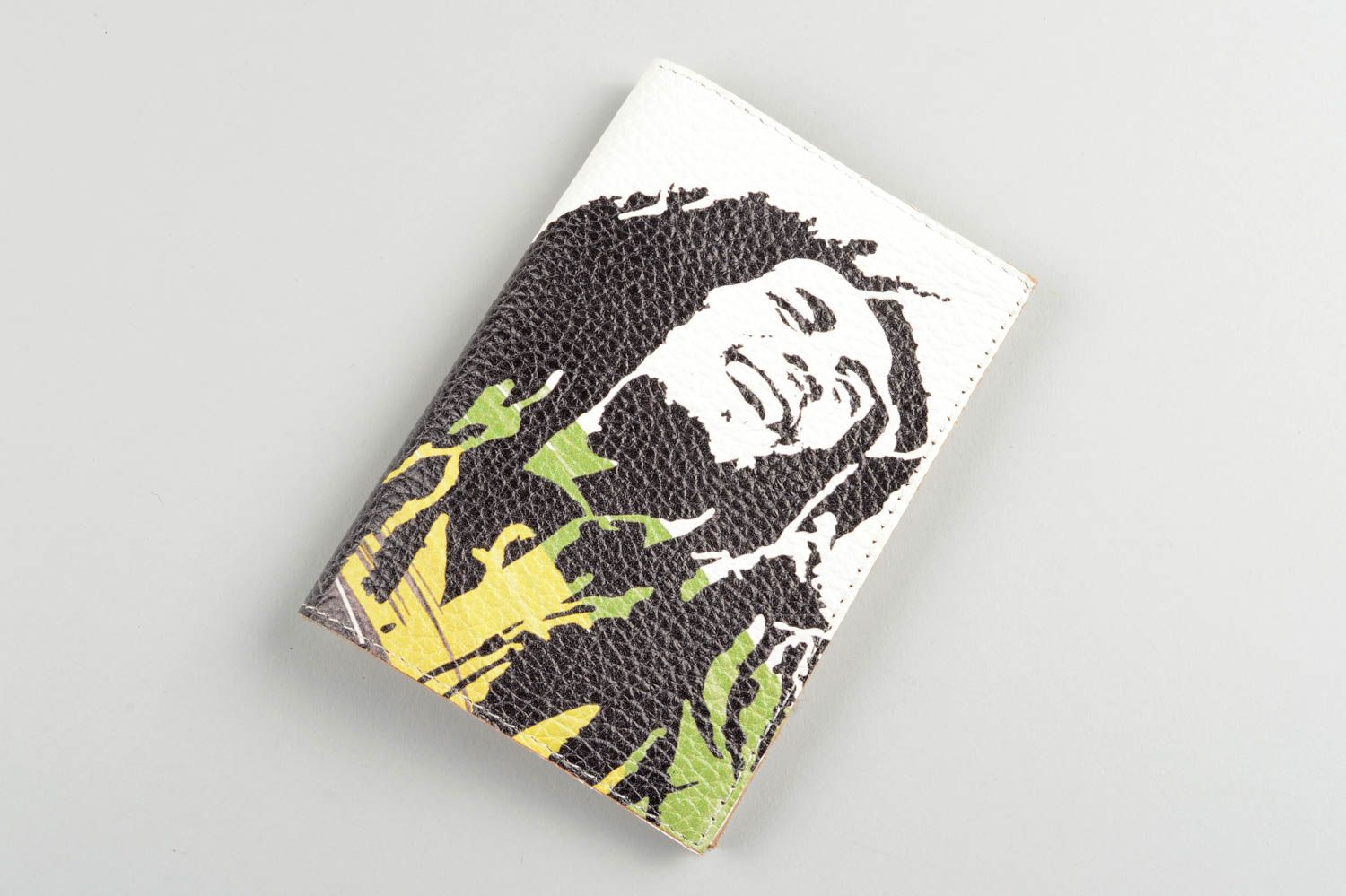 Funda de cuero artesanal regalo original estuche para pasaporte Bob Marley foto 4
