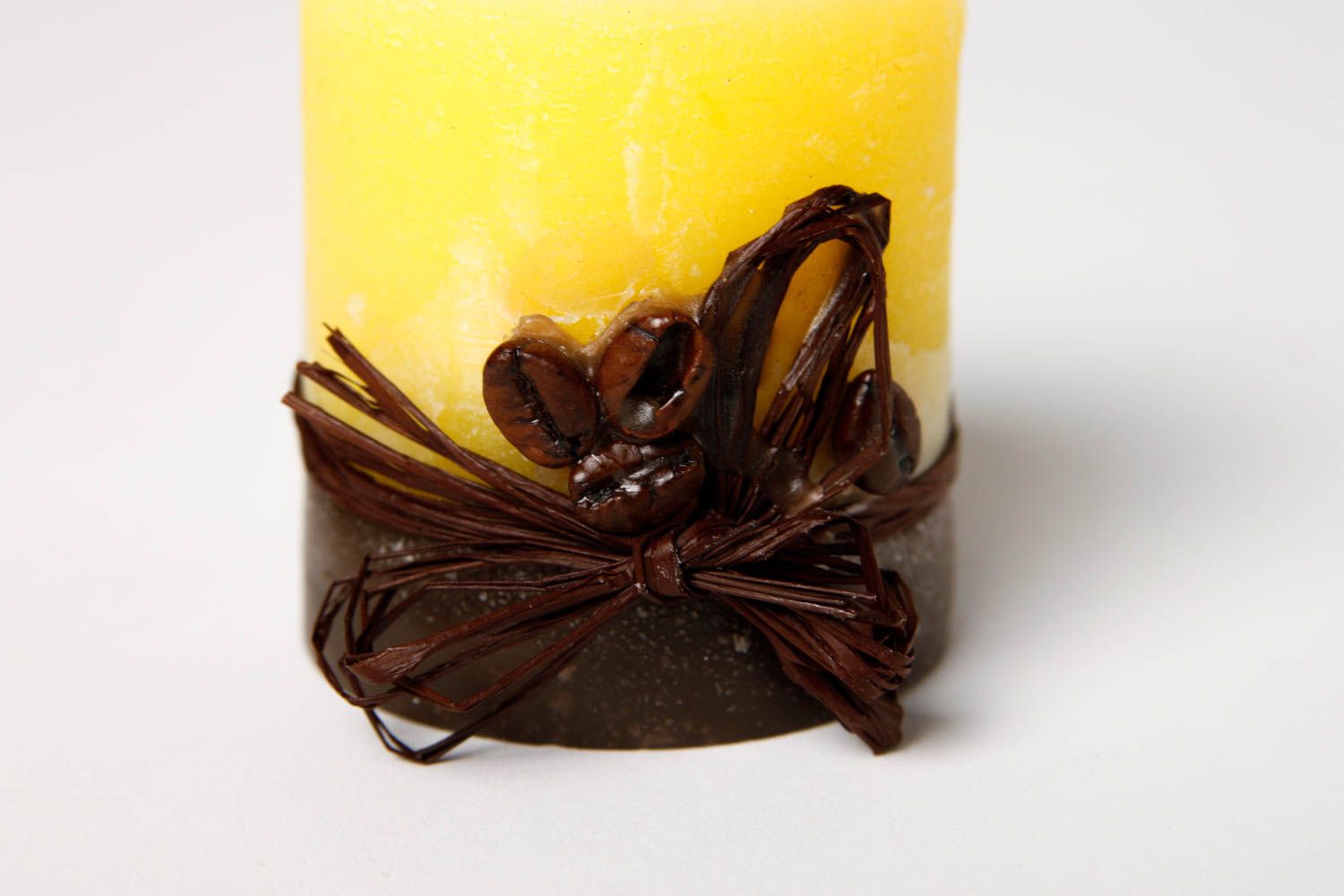 Beautiful handmade paraffin candle with coffee beens for interior decorating photo 5