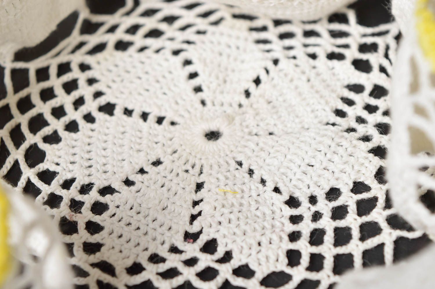 Napperon fleur fait main Déco cuisine tricoté en coton Cadeau femme original photo 3