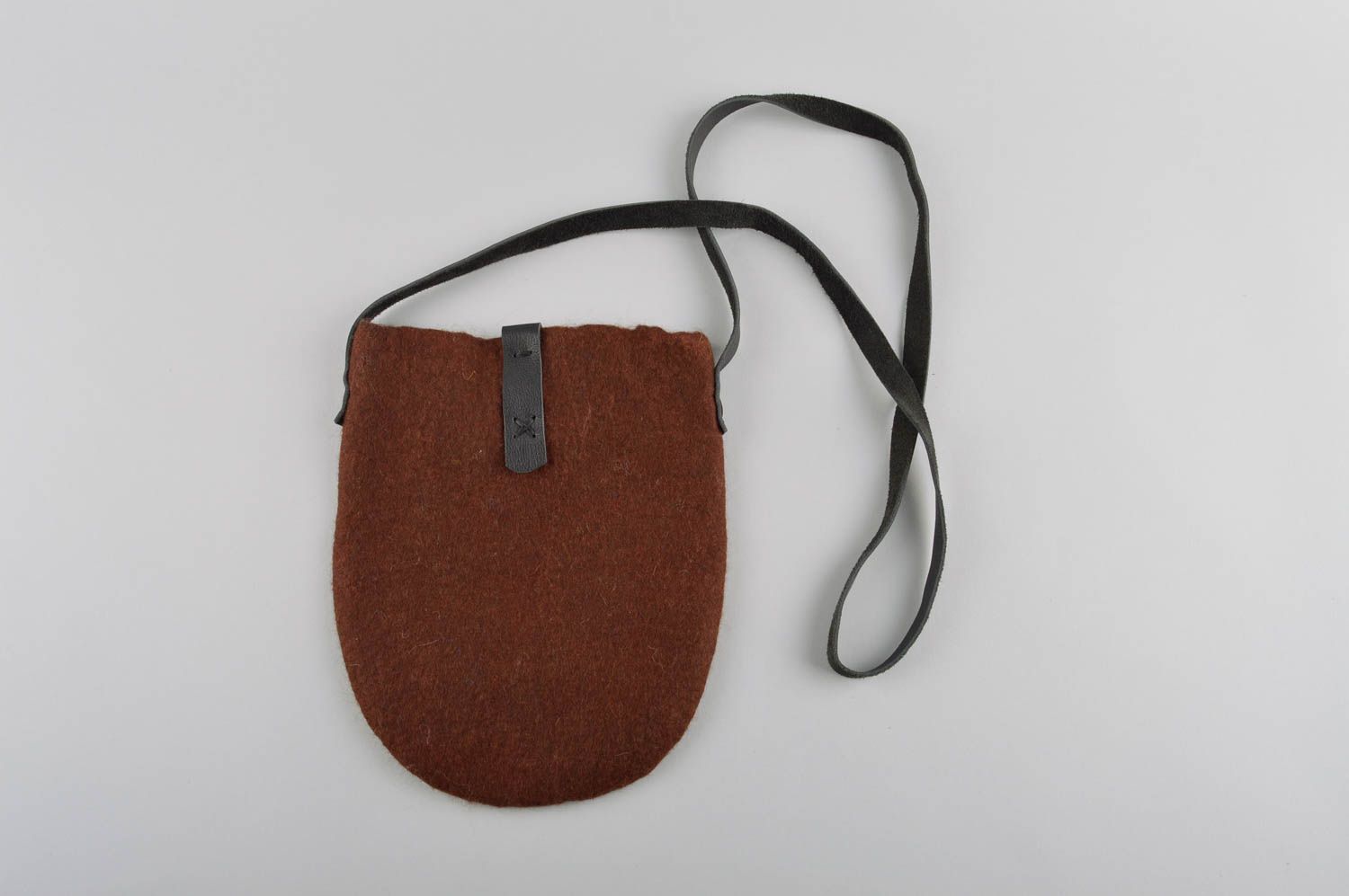 Handmade stylish brown bag unusual textile bag elegant female accessory photo 4