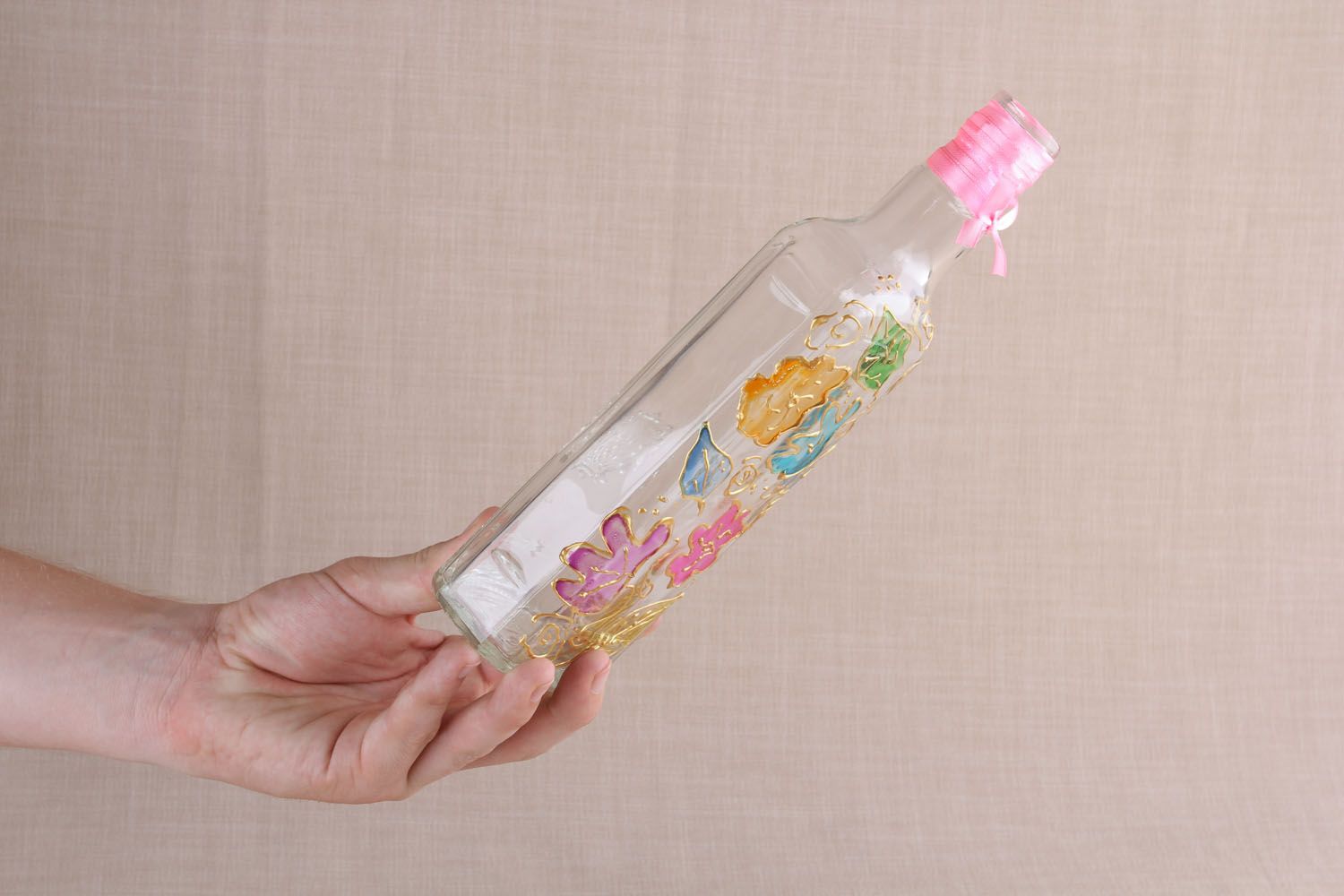 Decorative bottle with painting photo 5