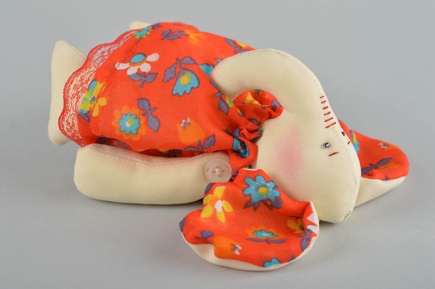 Elephant toy handmade cute toys fabric soft toy textile stuffed toy for children photo 2