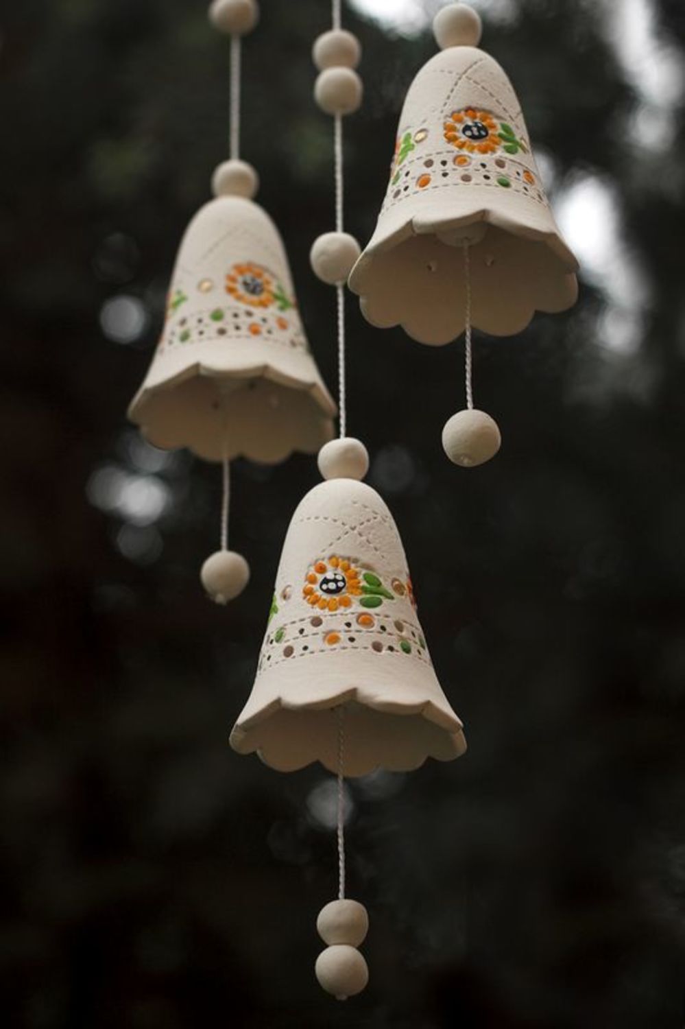 Ceramic bells with cords photo 4