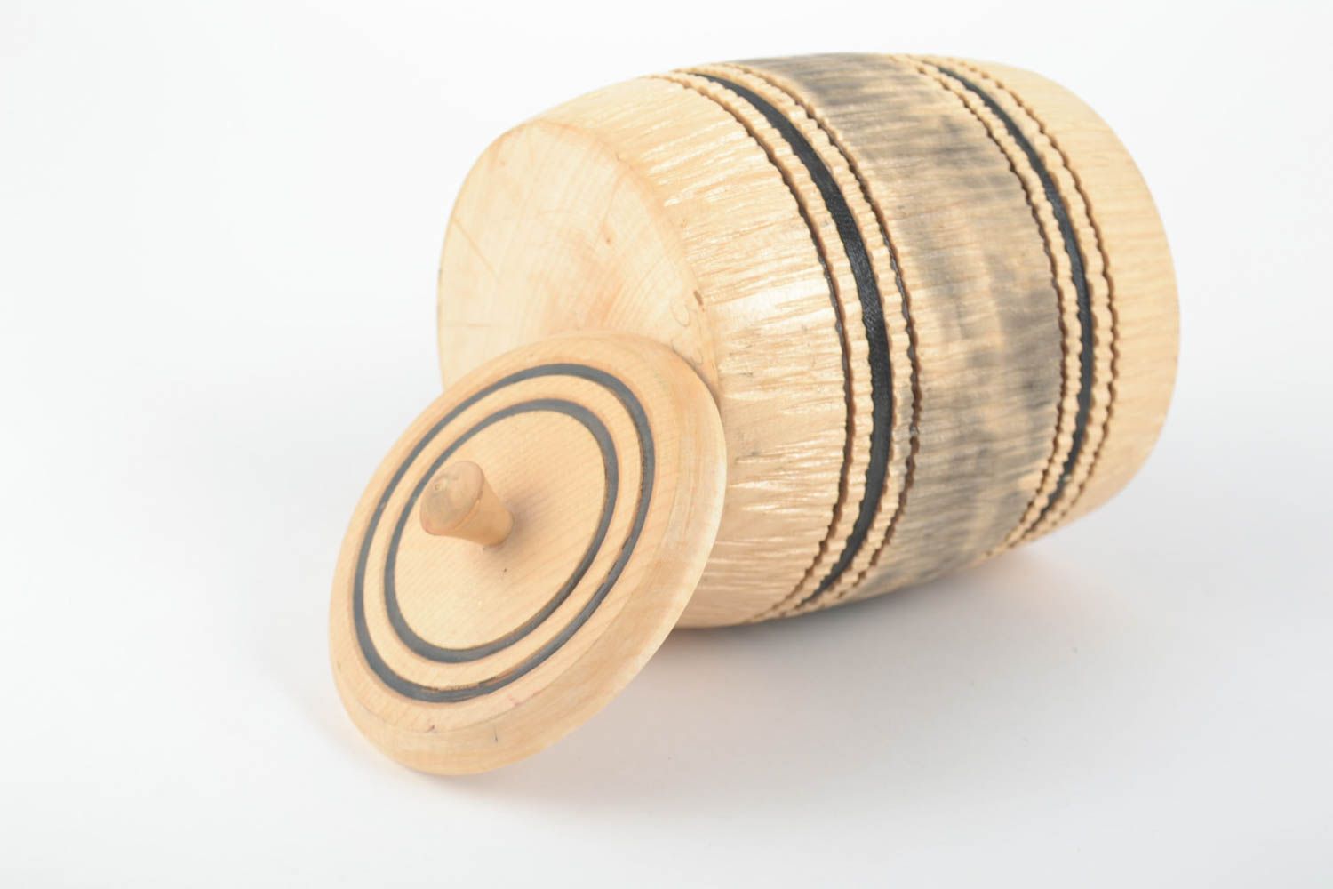 Handmade wooden barrel unusual designer barrel kitchen accessory 700 ml photo 4