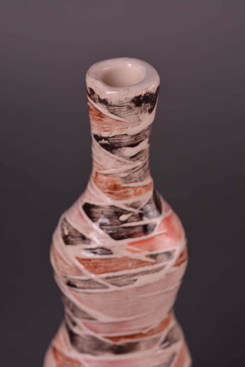 Подарок ручной работы керамическая бутылка симпатичная глиняная бутылка фото 3