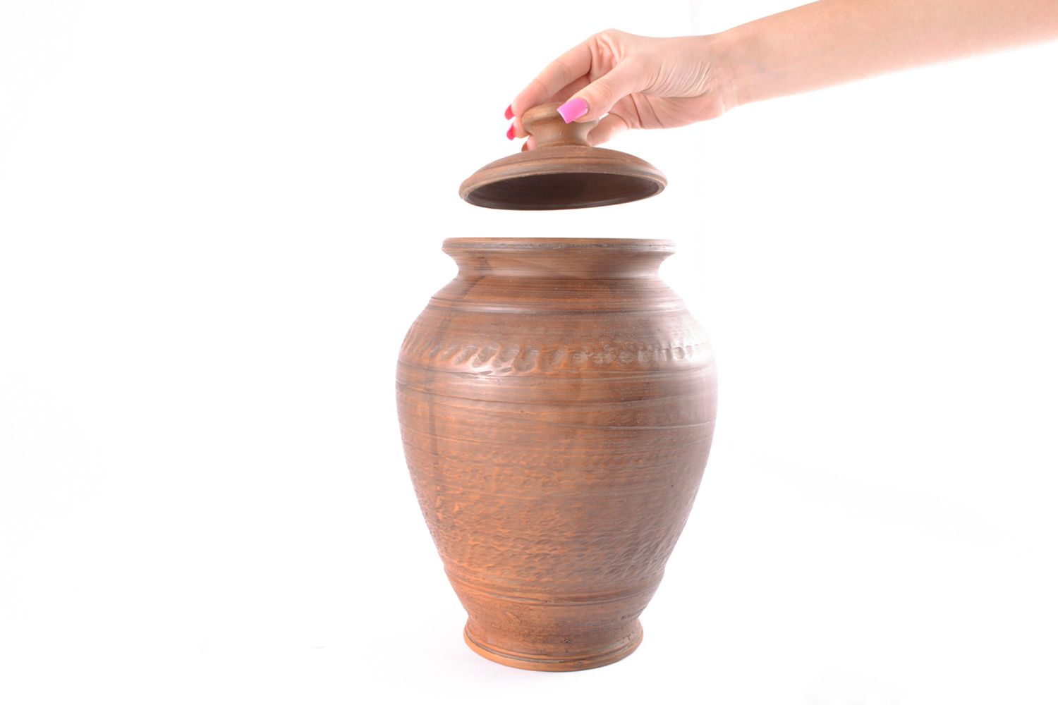150 oz ceramic handmade 12 inches jar with lid 4,32 lb photo 1