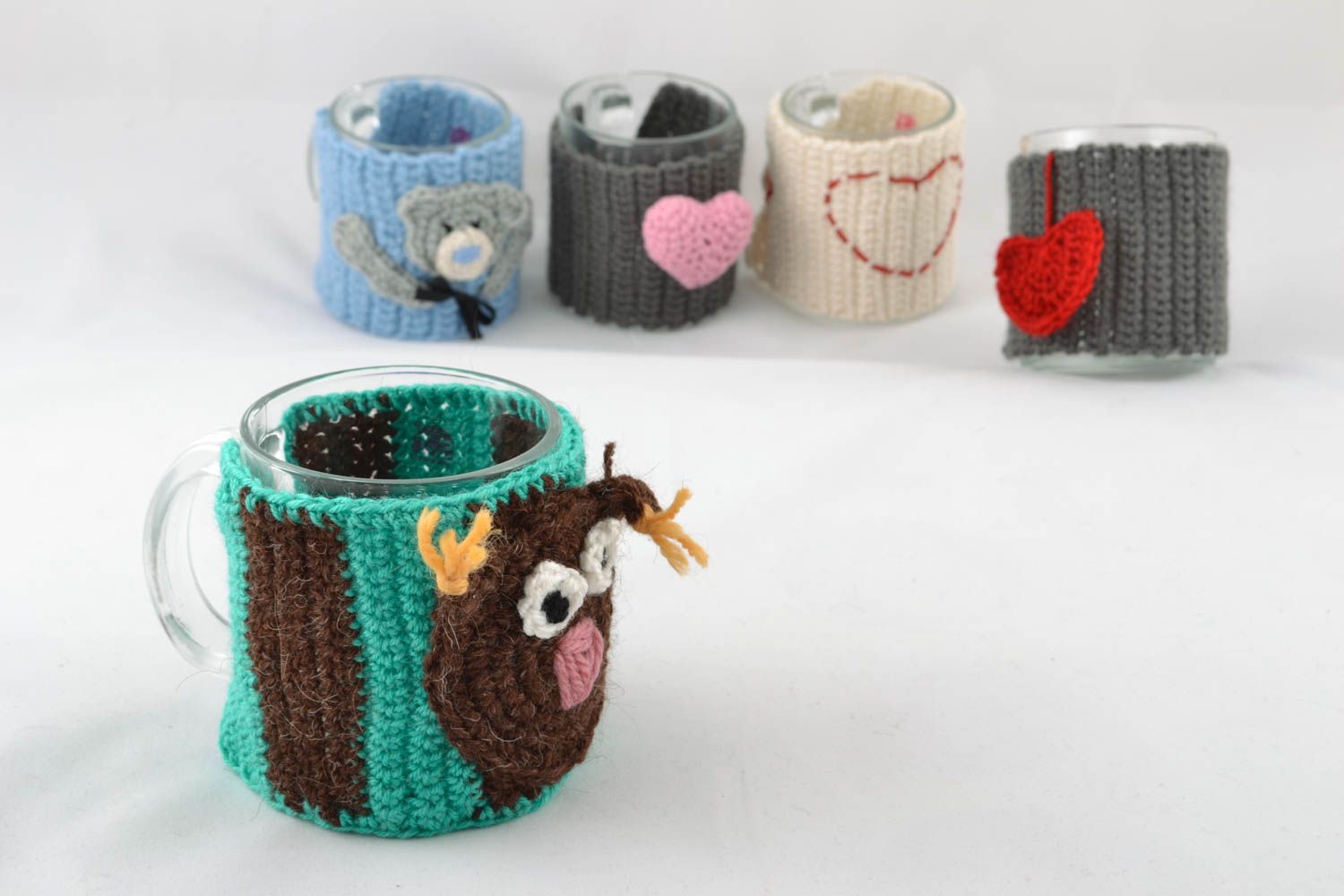 Cup with crochet cozy Owl photo 5