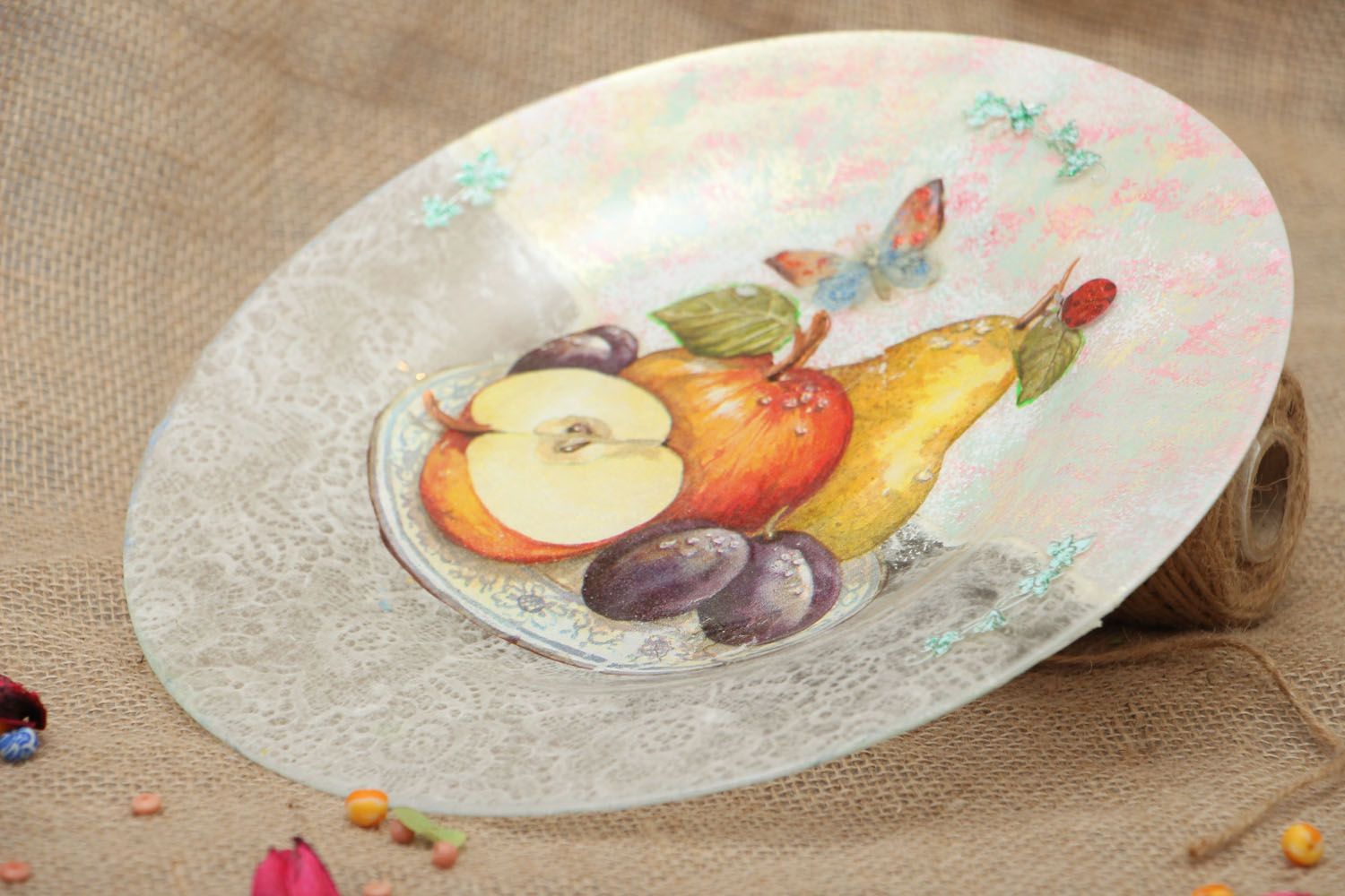 Decorative ceramic plate Fruit photo 5