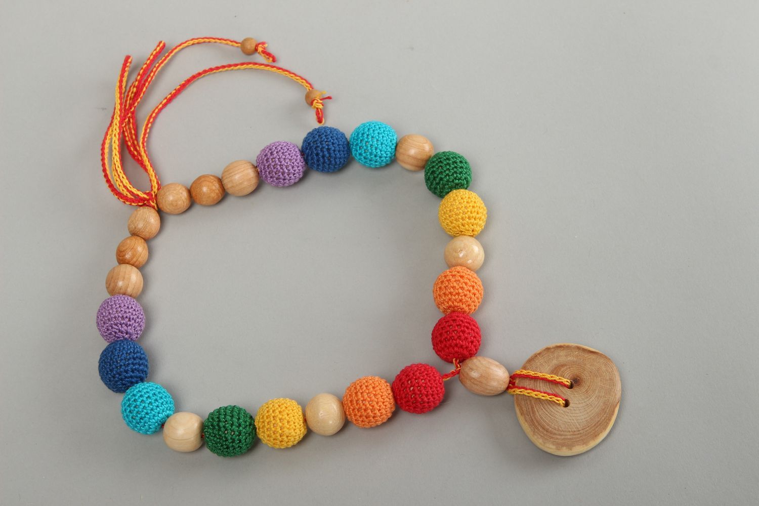 Beautiful handmade crochet bead necklace babywearing necklace jewelry designs photo 2