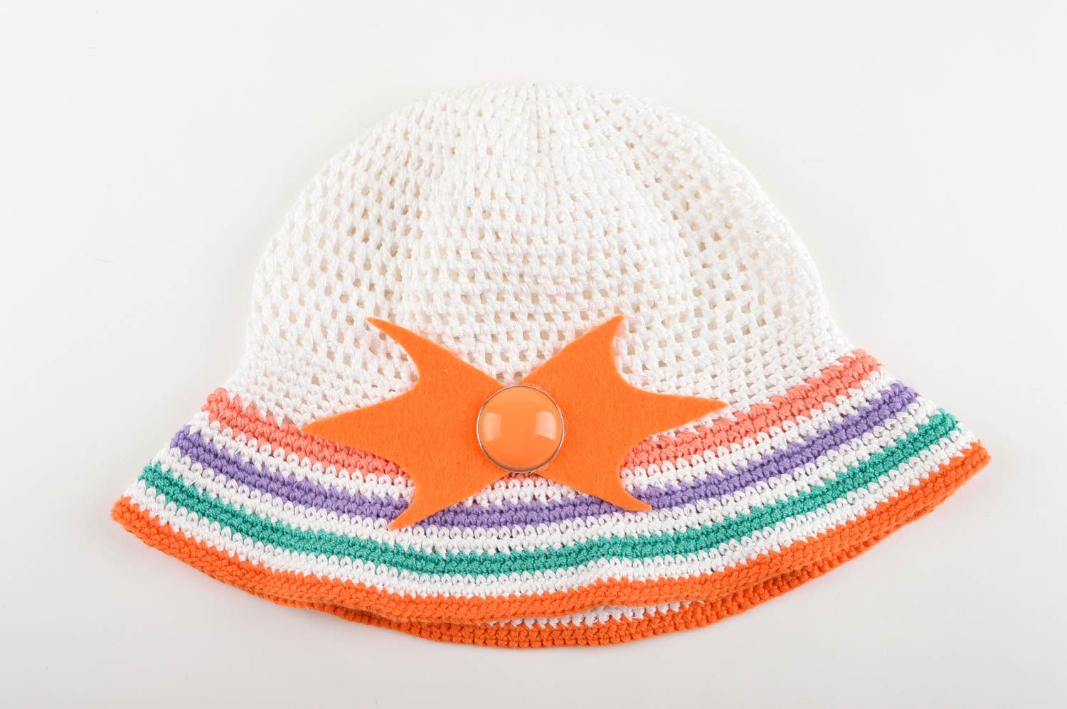 Sombrero artesanal de hilos de algodón regalo original accesorio para mujer foto 4