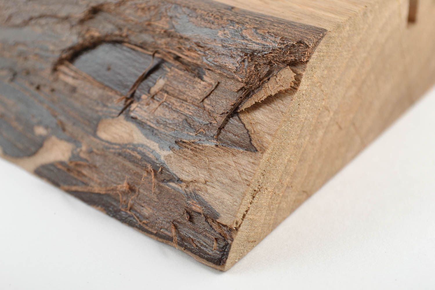 Support pour téléphone portable en bois naturel de style écolo fait main petit photo 2