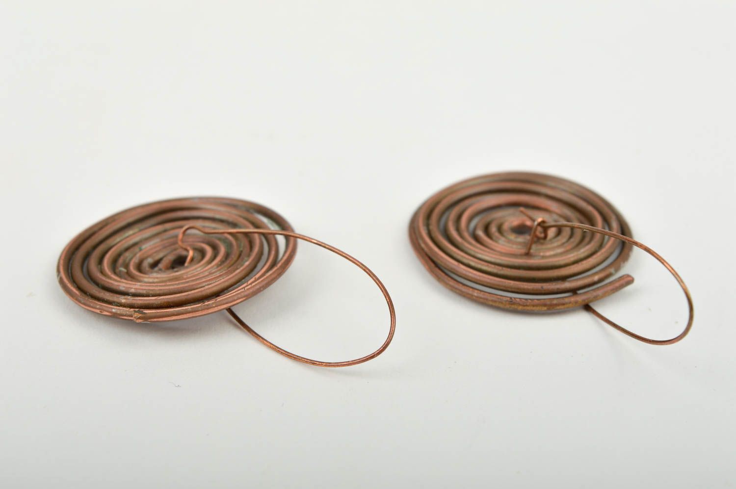 Handmade designer copper earrings stylish beautiful earrings metal accessory photo 4
