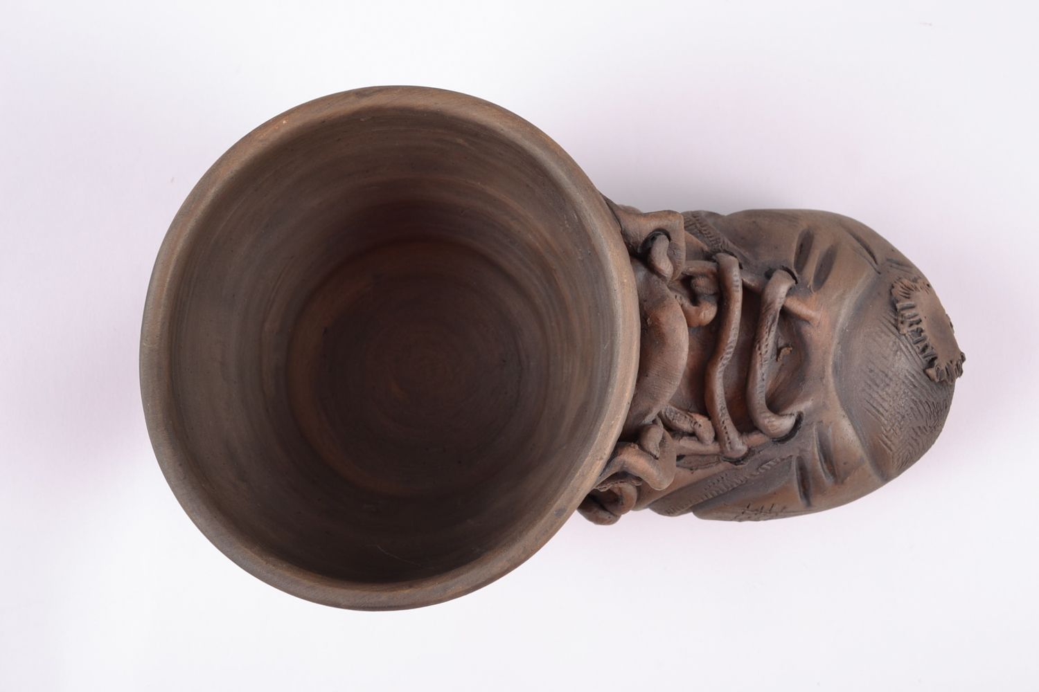 Pot en forme de soulier marron en terre cuite décoratif fait main pour cuisine photo 3