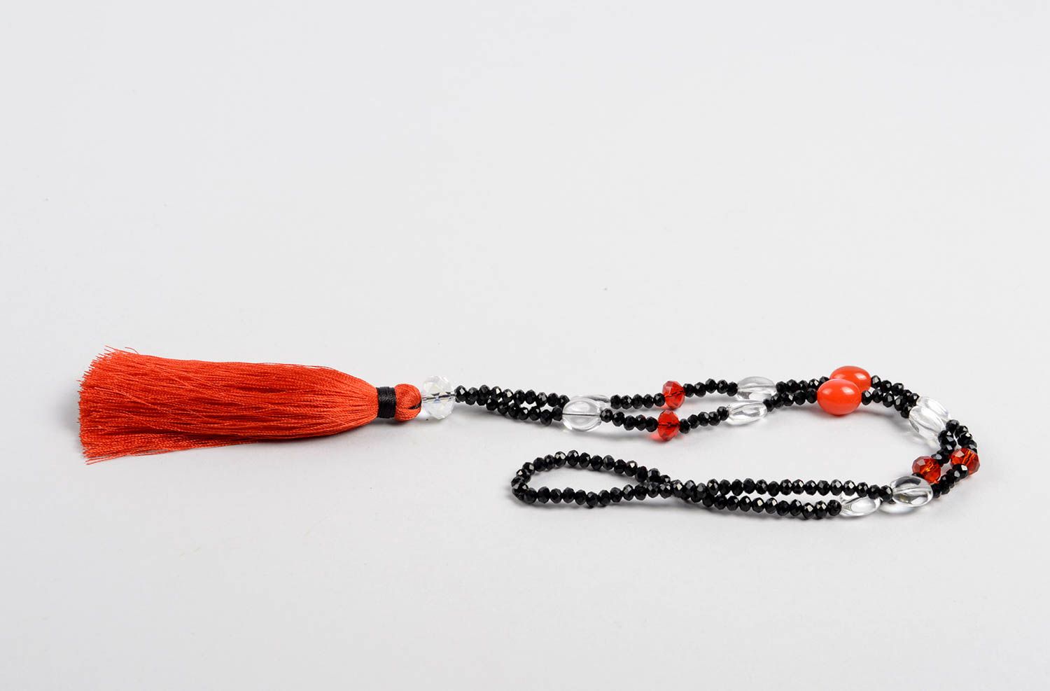 Stoff Halskette handgemachter Schmuck Modeschmuck Collier stilvoll effektvoll foto 2